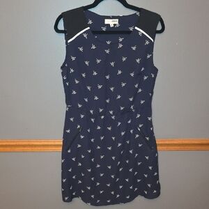 Brooklyn Industries Navy Mini Dress with Bird Print